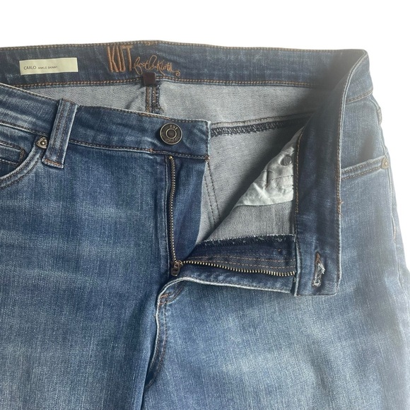 Kut from the Kloth CARLO ankle Skinny Jeans Blue Size 14 NWOT distressed hem - Picture 4 of 10